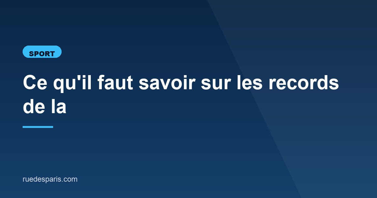 Illustration de l'article consacré aux records de la piste